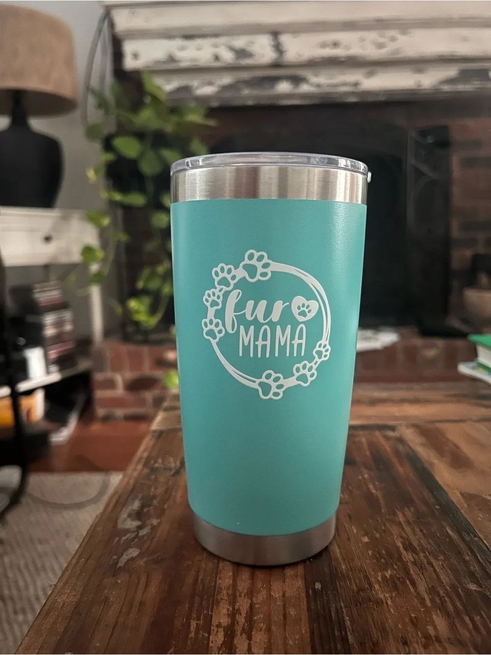 NWOT- Dog Mom Insulated Travel Tumbler - Aqua